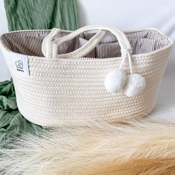 Cream Woven Storage Basket - Picture 1 of 3